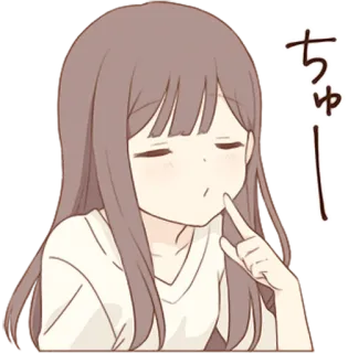 😗 ちゅー Anime, Cartoon, Mädchen, Süß, Japanisch, Kuss telegram sticker