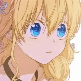 🌸 anime, dibujos animados, chica, rubia, ojos azules whatsapp sticker
