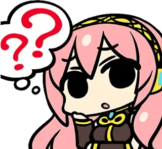 😕 Аниме, Мультфильм, Вопросительный знак, В замешательстве, Милый telegram sticker
