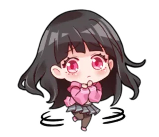 🥺 Аниме девушка, Чиби, Милый, Кавайный, Наклейка telegram sticker