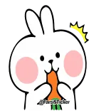 🙂 rabbit, carrot, cute, animal, cartoon, bunny telegram sticker