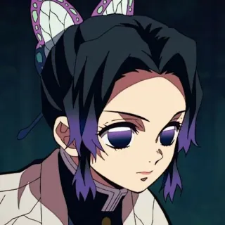 🌟 Shinobu Kocho Demon Slayer 애니메이션, 귀멸의 칼날, 코쵸우 시노부, 캐릭터, 나비, 만화 telegram sticker