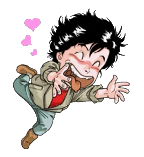 😍 anime, cartoon, character, joyful, hearts, cute, happy telegram sticker