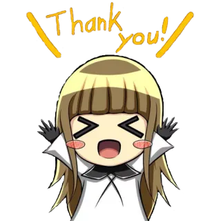 😙 Thank you! danke, anime, süß, figur, positiv, feierlich, gruß telegram sticker