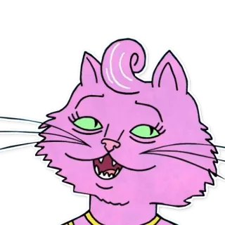 🙃 Princess Carolyn BoJack Horseman кот, розовый, мультфильм, животное, персонаж, телешоу telegram sticker