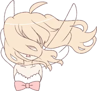 😦 anjo, fofo, kawaii, anime, chibi, asas telegram sticker
