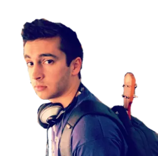 🙃 Tyler Joseph muzikant, zanger, portret, koptelefoon, gitaar telegram sticker