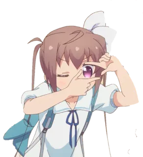 😉 anime, garota, fofa, piscadela telegram sticker