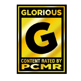 💪 GLORIOUS CONTENT RATED BY PCMR Jeux PC, Classification, PCMR, Glorieux, Gaming, Technologie telegram sticker