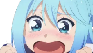 😢 Aqua Konosuba Anime, Llorando, Konosuba, Aqua, Dibujos animados telegram sticker