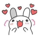 😜 conejo, corazones, amor, lindo, bonito, feliz, alegre, cariñoso whatsapp sticker