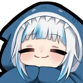 😊 Gawr Gura Anime, Mono, Tiburón, Vtuber, Gura whatsapp sticker