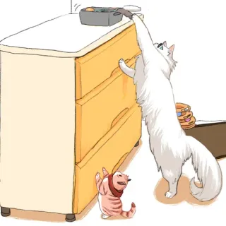 🐈 Katze, Kätzchen, Möbel, greifen, süß, Haustier, Haustier telegram sticker