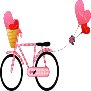 ❤️ I LOVE YOU 自行车, 爱, 心, 气球, 浪漫, 情人节, 单车 telegram sticker
