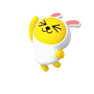 💬 lapin, mignon, kawaii, jaune, pâques, dessin animé telegram sticker