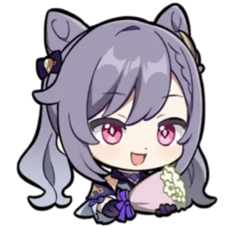 💐 Keqing Genshin Impact Keqing, Genshin Impact, anime, videojuego, personaje, lindo, chibi telegram sticker