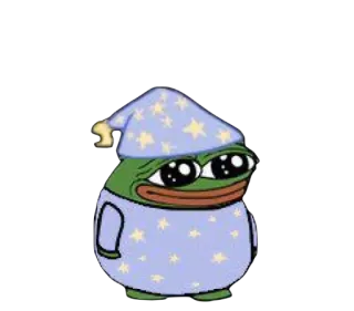 😴 Pepe the Frog pepe, grenouille, sommeil, pyjama, mignon, mème whatsapp sticker
