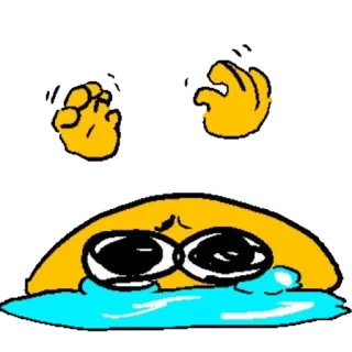 😭 emoji, sad, crying, yellow, emoticon telegram sticker
