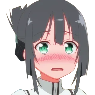 😳 Anime, Ragazza, Carina, Arrossire, Espressione, Manga, Faccia telegram sticker