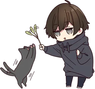 ☺ kat, anime, personage, schattig, spelen, cartoon, sticker telegram sticker