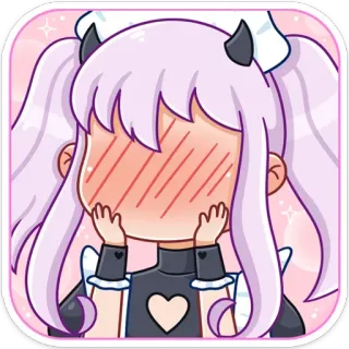🙈 Anime, Süß, Kawaii, Maid, Teufel, Manga telegram sticker