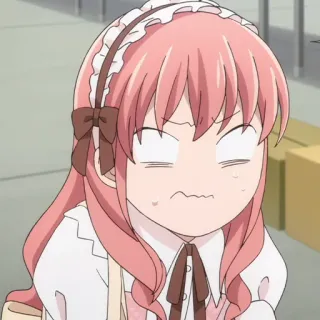 🎀 Anime, Garota, Empregada, Irritado, Chocado, Desenho animado, Expressão telegram sticker