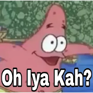 🤡 Patrick Star SpongeBob SquarePants Oh Iya Kah? แพทริค, ดาว, สพันจ์บ็อบ, การ์ตูน, มีม, ตลก telegram sticker