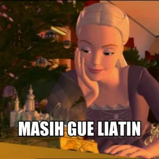 🧘‍♂ MASIH GUE LIATIN Barbie, Dibujos animados, Meme, Divertido, Esperando telegram sticker