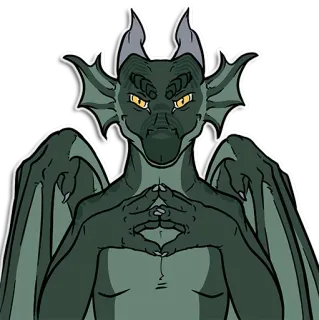 😡 Gárgula, Monstro, Fantasia, Criatura, Pedra telegram sticker