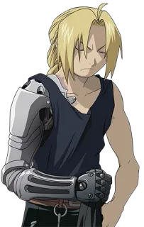 😏 Edward Elric Fullmetal Alchemist Anime, Manga, Fullmetal Alchemist, Edward Elric, Karakter, Automail, Stiker Anime telegram sticker
