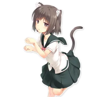 😸 Anime, Katzenmädchen, Neko, Schuluniform, süß telegram sticker