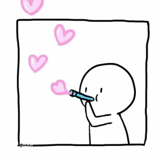 😂 cuore, amore, carino, cartone animato, soffio, semplice, minimalista whatsapp sticker
