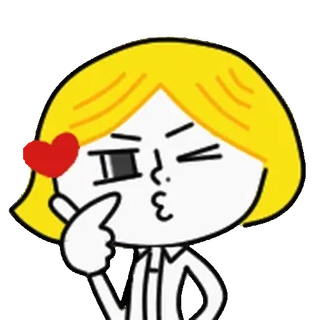 👩 Cartone animato, Amore, Cuore, Carino, Occhiolino, Bacio telegram sticker