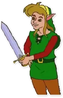 💩 Link The Legend of Zelda Link, The Legend of Zelda, video game character, sword, green tunic, fantasy telegram sticker