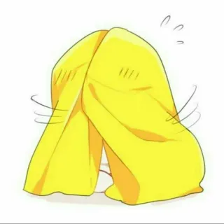 🍭 Cartoon, Gelb, Decke, Kawaii, Schüchtern, Verstecken telegram sticker