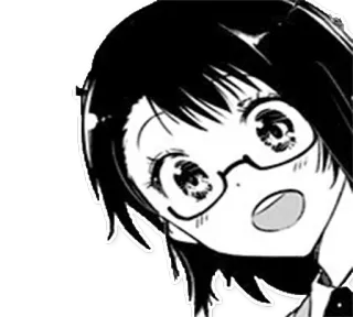 😃 anime, mangá, desenho animado, menina, óculos, estudante telegram sticker