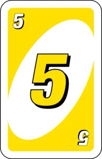 💛 uno, card, yellow, number, game whatsapp sticker