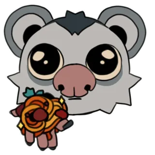 🍜 sticker, possum, animal, cute, cartoon telegram sticker