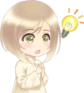 🤔 Chibi, Anime, Ampoule, Idée, Dessin animé, Mignon whatsapp sticker