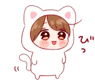 🎭 ぴ fofo, anime, kawaii, desenho animado, gato, animal whatsapp sticker