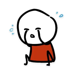 😭 weinen, traurig, Cartoon, Tränen, verärgert, Emotion, Figur whatsapp sticker
