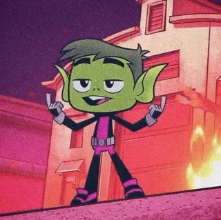 🐍 Beast Boy Teen Titans Beast Boy, Teen Titans, cartoni animati, supereroe, animazione telegram sticker