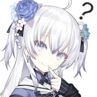 ❓ Anime, Fragezeichen, Süß, Mädchen, Anime Mädchen, Frage, Sticker telegram sticker