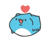 🎈 cartoon, cute, blue, animal, heart, sticker telegram sticker