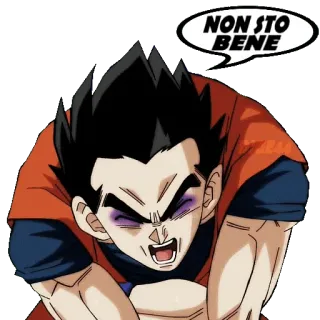 🤒 Gohan Dragon Ball NON STO BENE anime, manga, dragon ball, gohan, italian telegram sticker