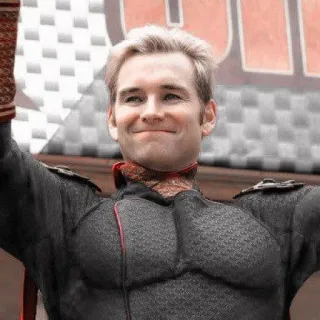 🇺🇸 Homelander The Boys Superheld, Böse, Lächeln, Fernsehen, Bösewicht whatsapp sticker