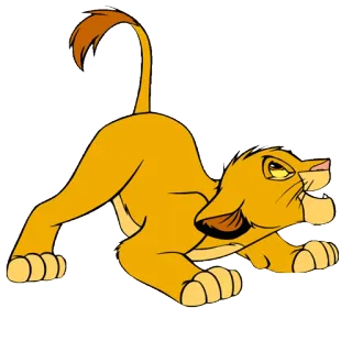 🦁 Simba The Lion King leone, cucciolo, Simba, Disney, Il Re Leone, animale, cartone animato whatsapp sticker