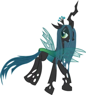 😐 Queen Chrysalis My Little Pony Pônei, Rainha, Chrysalis, Vilão, MyLittlePony, Changeling telegram sticker