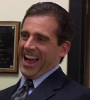 😂 Michael Scott The Office rire, drôle, comédie, the office, mème telegram sticker