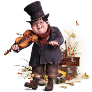 🎻 violino, musica, personaggio, musicista, illustrazione, arte digitale whatsapp sticker